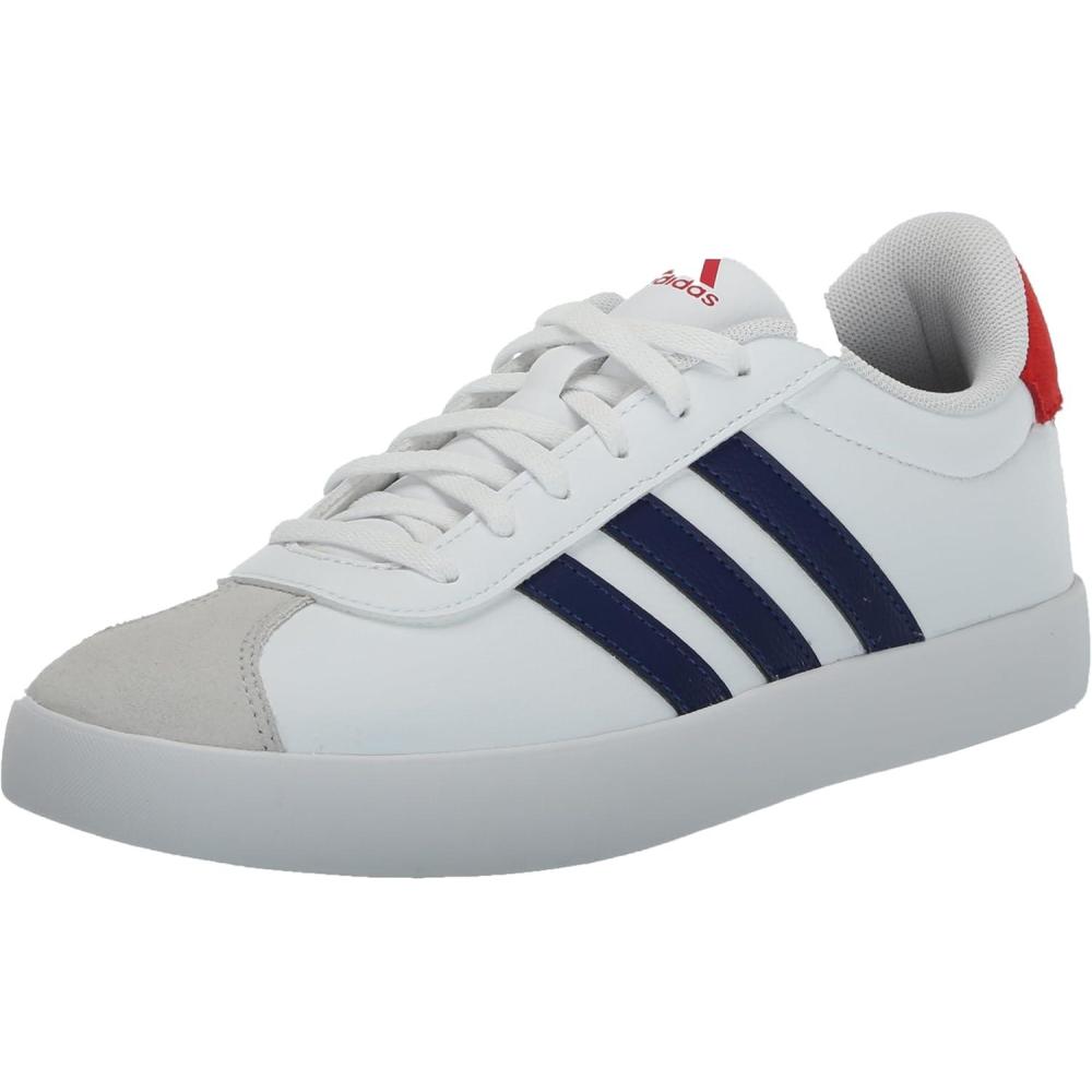 imageadidas UnisexChild Vl Court 30 Skateboarding Shoes ToddlerWhiteDark BlueBetter Scarlet