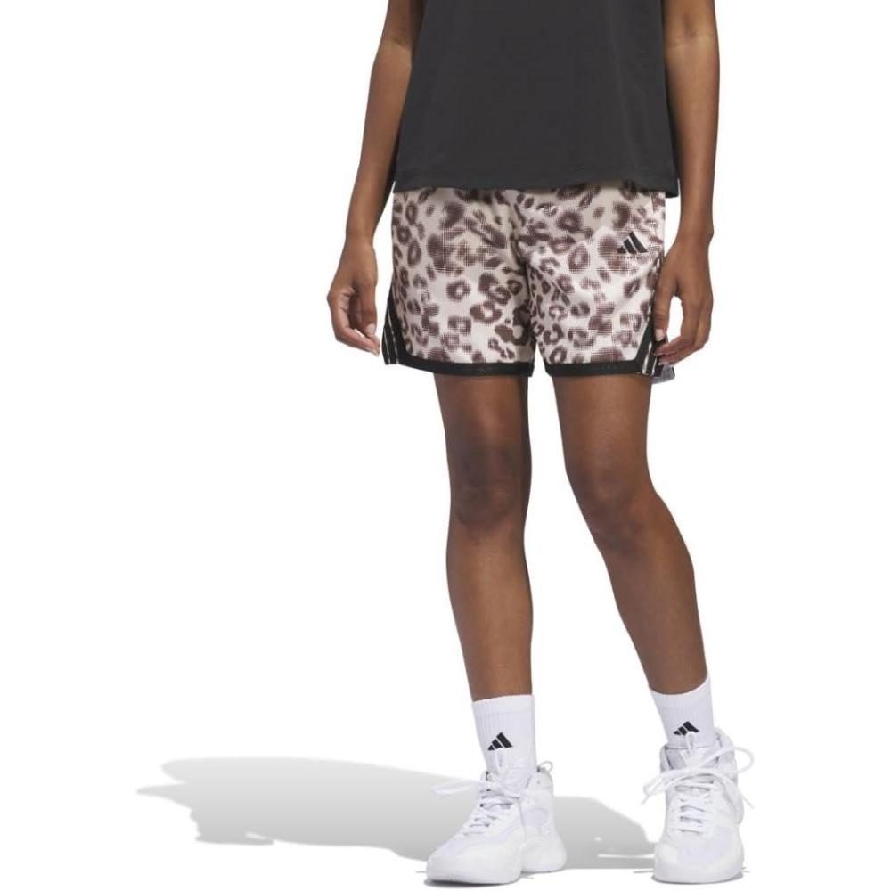 imageadidas Womens Crazylite Cheetah All Over Printed Basketball ShortsSand Strata