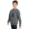imageadidas Boys Long Sleeve Essential Linear Embroidered Fleece Pullover HoodieDark Grey Heather