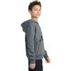 imageadidas Boys Long Sleeve Essential Linear Embroidered Fleece Pullover HoodieDark Grey Heather