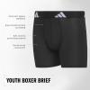 imageadidas Boys Performance Boxer Briefs Underwear for Kids 4PackBlackBlue SparkGreyMicrofiberGraphic