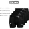 imageadidas Boys Performance Boxer Briefs Underwear for Kids 4PackBlackGreyPerformance