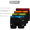 imageadidas Boys Performance Boxer Briefs Underwear for Kids 4PackBlackSolar BlueSemi Solar Slime GreenPerformance