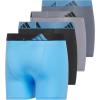 imageadidas Boys Performance Boxer Briefs Underwear for Kids 4PackBlue BurstBlackGreyMicrofiber