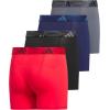 imageadidas Boys Performance Boxer Briefs Underwear for Kids 4PackPure Ruby RedBlackDark BlueMicrofiber