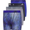 imageadidas Boys Performance Boxer Briefs Underwear for Kids 4PackSemi Lucid BlueLegend Ink BlueGreyMicrofiberGraphic