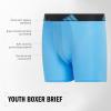 imageadidas Boys Performance Boxer Briefs Underwear for Kids 4PackSemi Lucid BlueLegend Ink BlueGreyMicrofiberGraphic