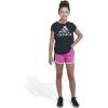 imageadidas Girls Elastic Waistband Retro Woven Gym ShortsSemi Lucid Fuchsia
