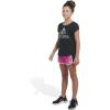 imageadidas Girls Elastic Waistband Retro Woven Gym ShortsSemi Lucid Fuchsia