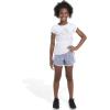imageadidas Girls Elastic Waistband Retro Woven Gym ShortsSilver Violet
