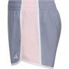 imageadidas Girls Elastic Waistband Retro Woven Gym ShortsSilver Violet