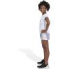imageadidas Girls Elastic Waistband Retro Woven Gym ShortsSilver Violet