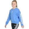 imageadidas Girls Fleece 3Stripe Crewneck SweatshirtBlue Fusion