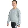 imageadidas Girls Fleece 3Stripe Crewneck SweatshirtMedium Grey Heather