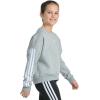 imageadidas Girls Fleece 3Stripe Crewneck SweatshirtMedium Grey Heather