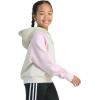 imageadidas Girls Fleece Colorblock Hooded SweatshirtOatmeal Heather