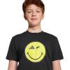 imageadidas Kids Smiley World Graphics TShirtBlackBright YellowCarbonWhite