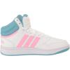 imageadidas UnisexChild Hoops Mid Basketball ShoeWhiteBeam PinkPreloved Blue