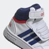 imageadidas UnisexChild Hoops Mid Basketball ShoeWhiteVictory BlueBetter Scarlet