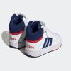imageadidas UnisexChild Hoops Mid Basketball ShoeWhiteVictory BlueBetter Scarlet