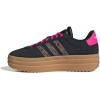 imageadidas UnisexChild Vl Court 30 LaceupLegacy SneakerBlackWonder BeigeShock Pink