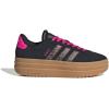 imageadidas UnisexChild Vl Court 30 LaceupLegacy SneakerBlackWonder BeigeShock Pink