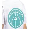 imageadidas Womens Basketball Graphic TShirtWhitePowder Teal