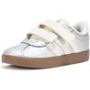 imageAdidas BabyBoys Vl Court 30 Hook ampamp Loop SneakerSilver MetallicOff WhiteBlack