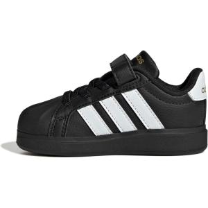 imageAdidas BabyBoys Streettalk Elastic Lace ampamp Strap SneakerBlackWhiteGold Metallic