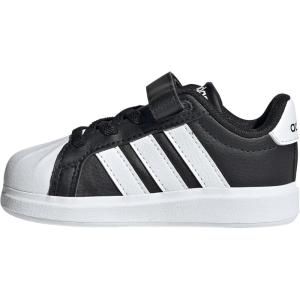 imageAdidas BabyBoys Streettalk Elastic Lace ampamp Strap SneakerBlackWhiteWhite