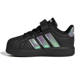 imageAdidas BabyBoys Streettalk Elastic Lace ampamp Strap SneakerWhiteIridescentWhite