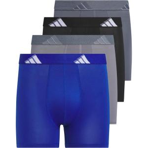 imageadidas Boys Performance Boxer Briefs Underwear for Kids 4PackTeam Royal BlueGreyBlackMicrofiber