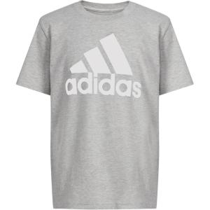 imageadidas Boys Short Sleeve Cotton TShirt Graphic Tshirt TeeLight Grey Heather