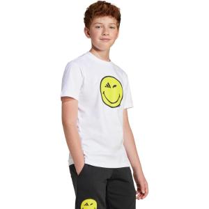imageadidas Kids Smiley World Graphics TShirtWhiteCarbonBright YellowBlack