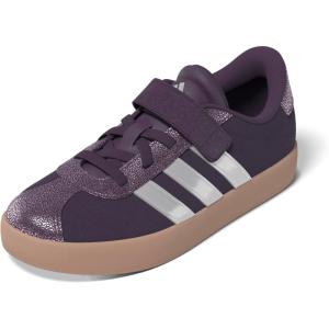 imageadidas UnisexChild Vl Court 30 LaceupLegacy SneakerAurora PlumZero MetallicPink Gum