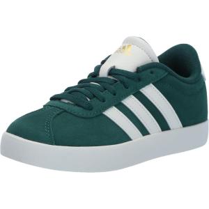 imageadidas UnisexChild Vl Court 30 LaceupLegacy SneakerCollegiate GreenOff WhiteGold Metallic