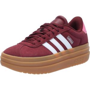 imageadidas UnisexChild Vl Court 30 LaceupLegacy SneakerShadow RedWhitePink Fusion