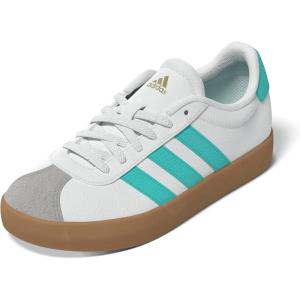 imageadidas UnisexChild Vl Court 30 LaceupLegacy SneakerWhiteFlash AquaAlumina
