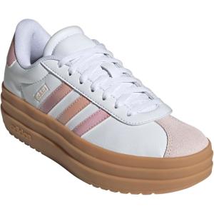 imageadidas UnisexChild Vl Court 30 LaceupLegacy SneakerWhitePowder CoralGum
