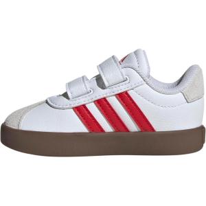 imageadidas UnisexChild Vl Court 30 Skateboarding Shoes ToddlerWhiteBetter ScarletGrey