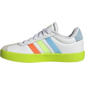 imageadidas UnisexChild Vl Court 30 Skateboarding Shoes ToddlerWhiteClear SkySolar Slime
