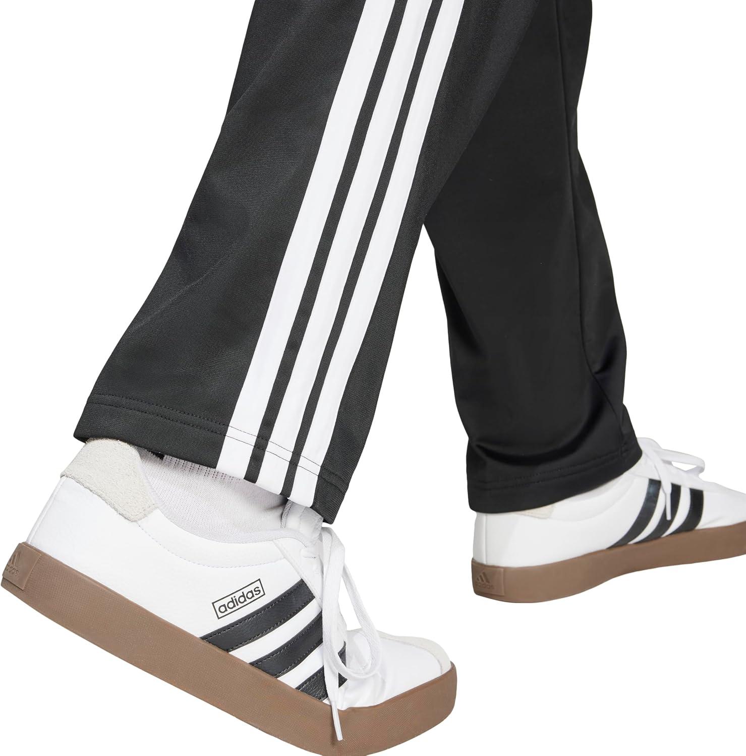 imageadidas Mens 3Stripes Tricot Opem Hem Track PantsBlack
