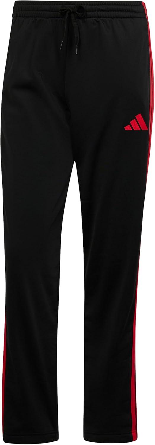 imageadidas Mens 3Stripes Tricot Opem Hem Track PantsBlackPure Ruby
