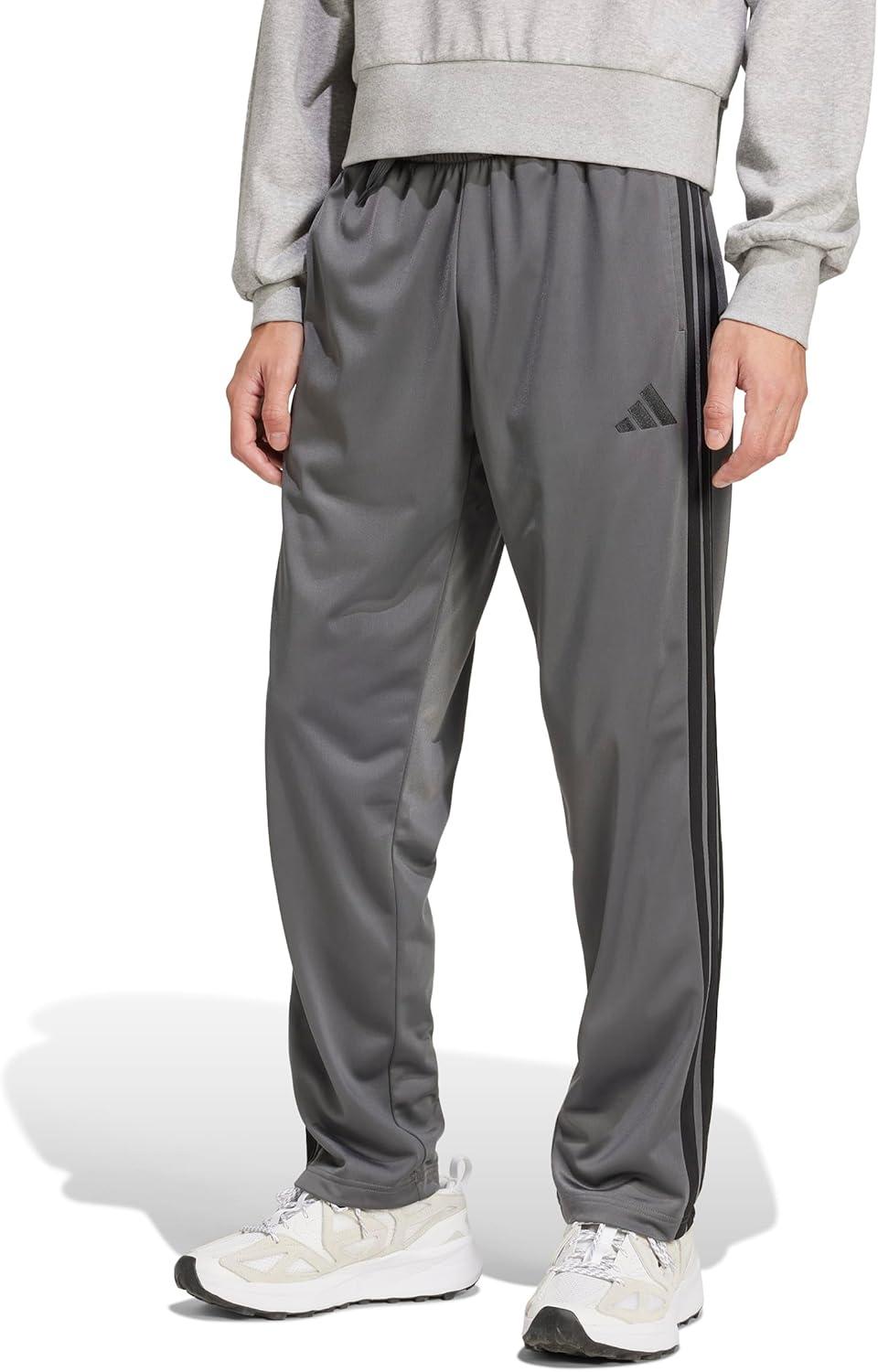 imageadidas Mens 3Stripes Tricot Opem Hem Track PantsGrey