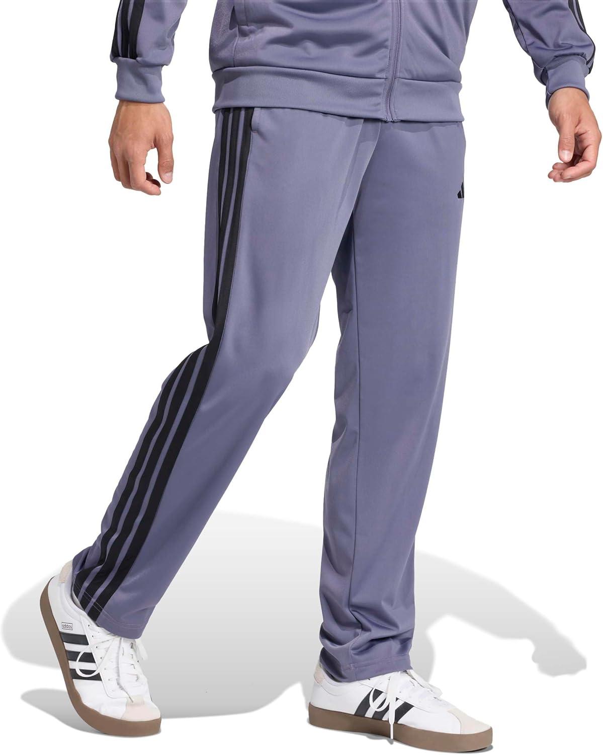 imageadidas Mens 3Stripes Tricot Opem Hem Track PantsPreloved Violet