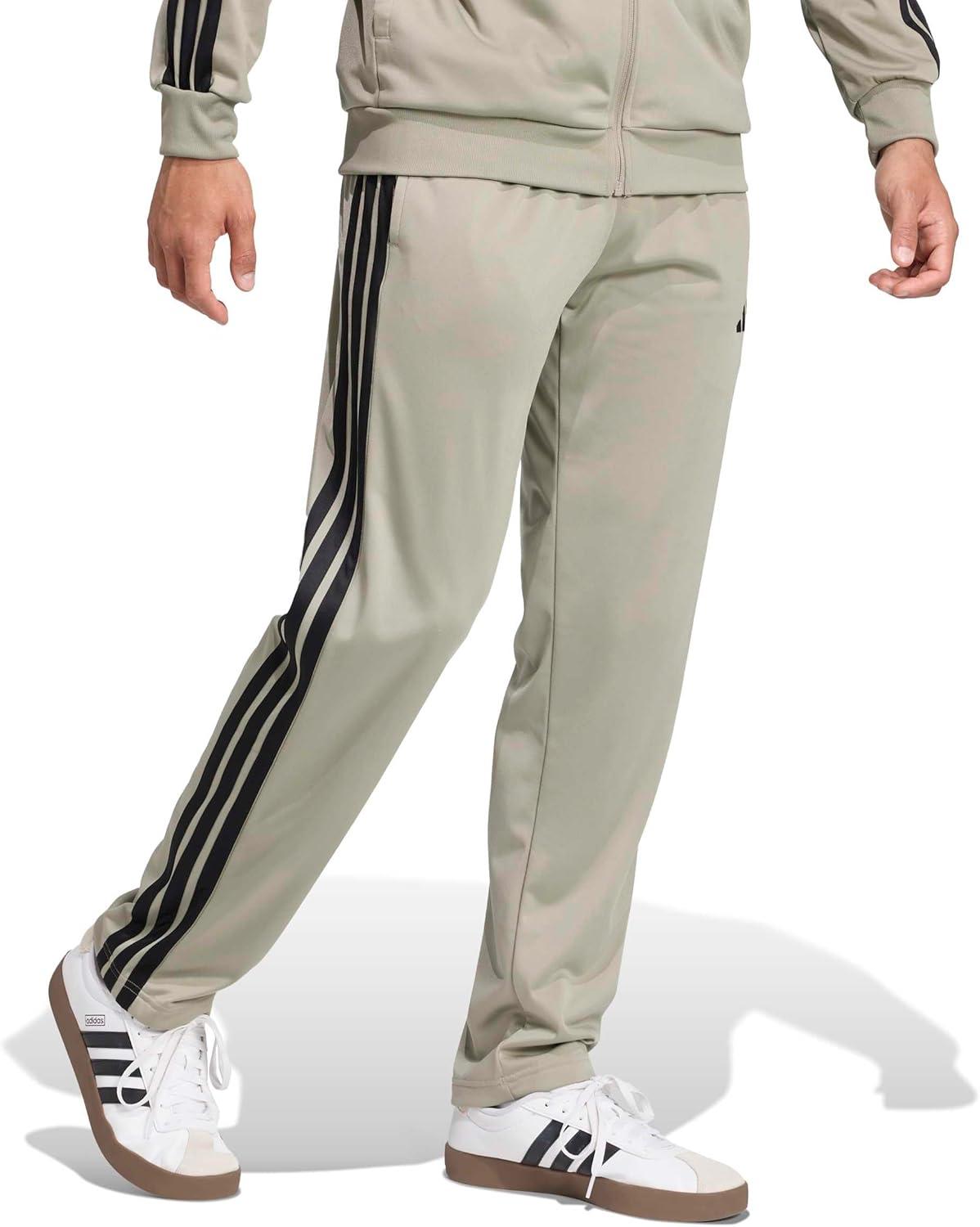 imageadidas Mens 3Stripes Tricot Opem Hem Track PantsSilver Pebble