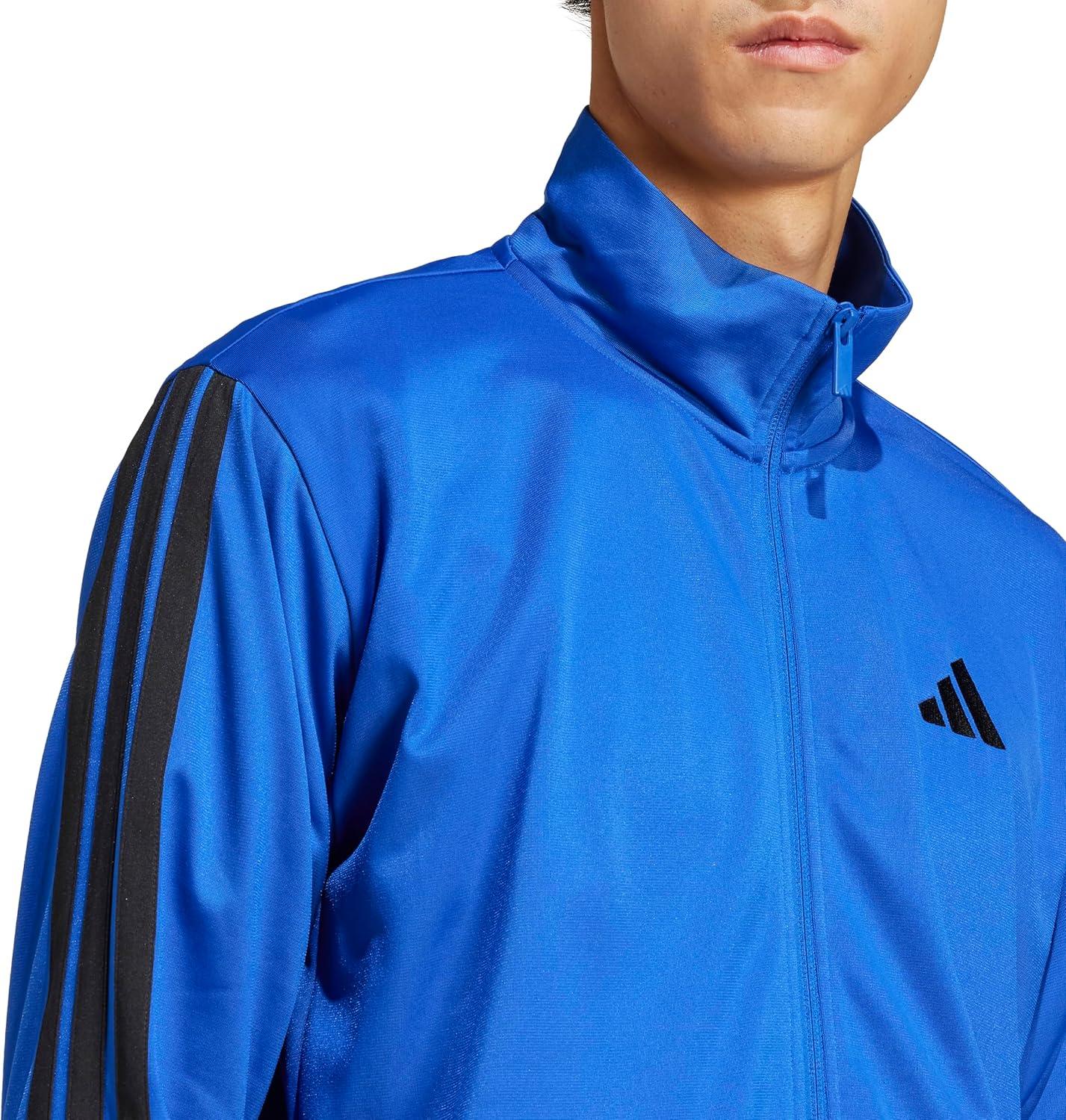 imageadidas Mens 3Stripes Tricot Track Top Team Royal Blue XLarge