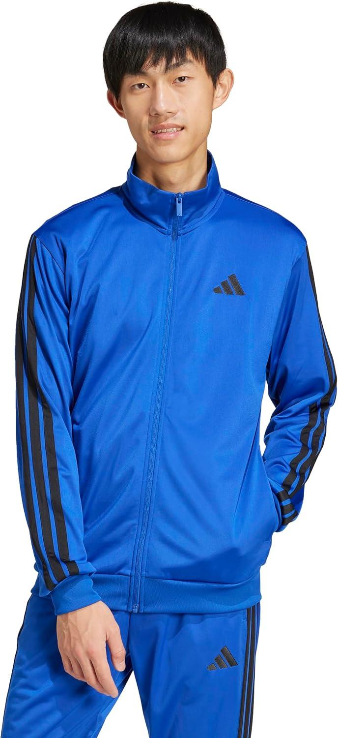 imageadidas Mens 3Stripes Tricot Track Top Team Royal Blue XLarge