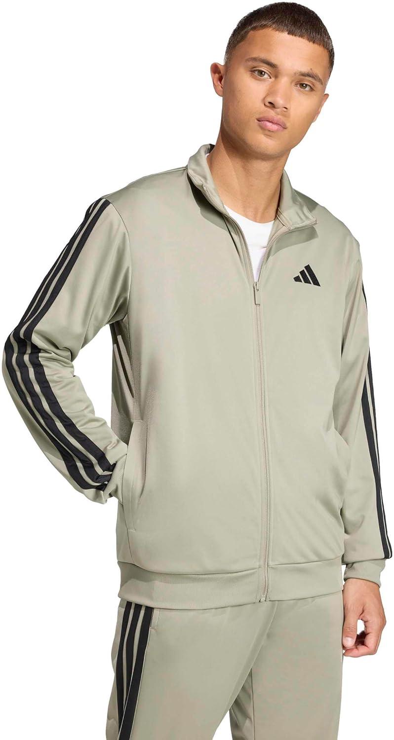 imageadidas Mens 3Stripes Tricot Track TopSilver Pebble