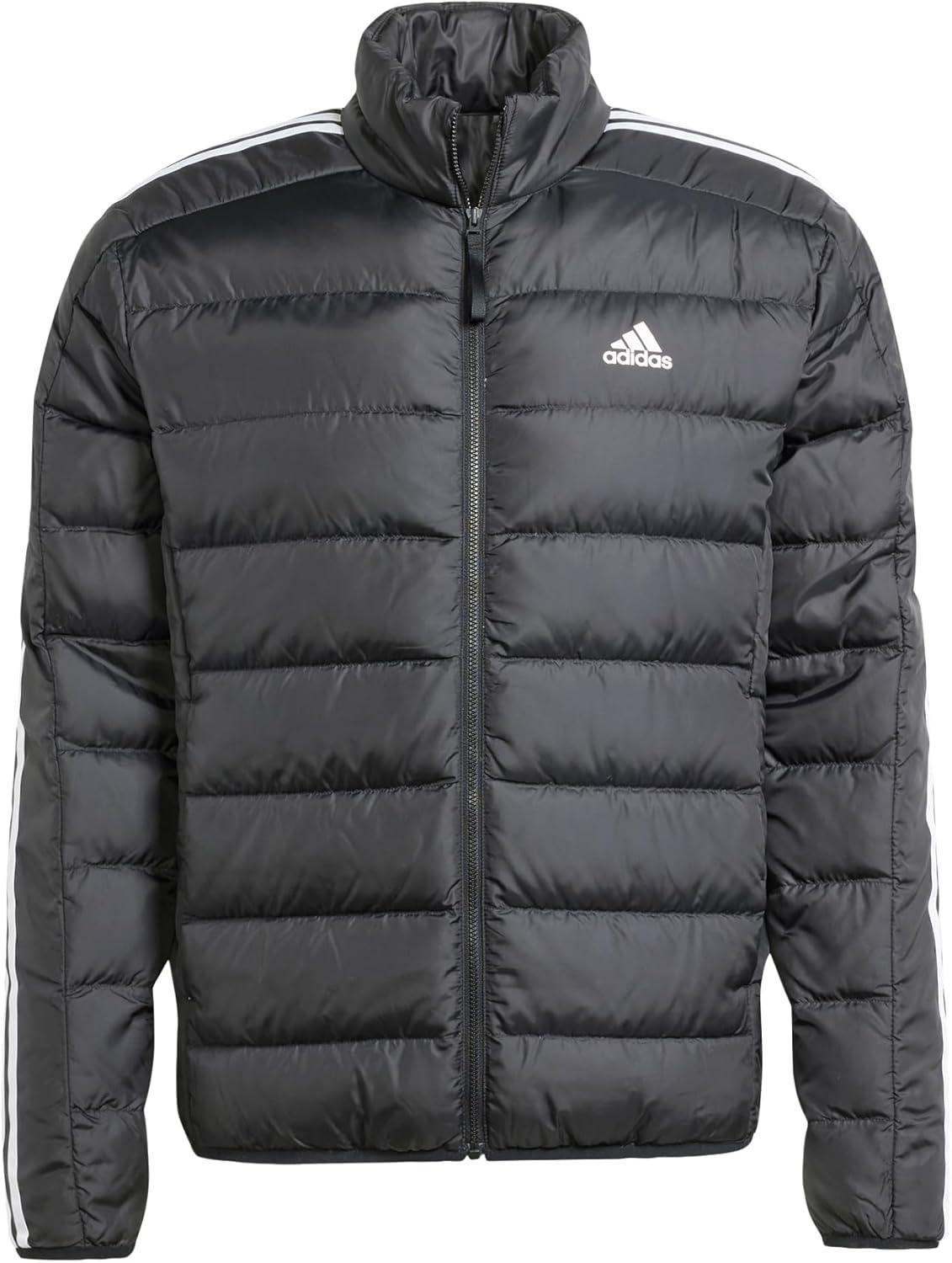 imageadidas Mens Essentials 3Stripes Light Down JacketBlack